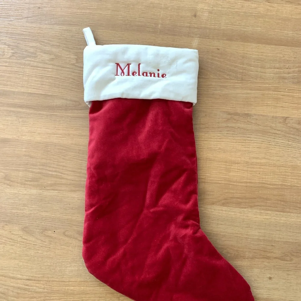 Pottery Barn Red and White Christmas Stocking